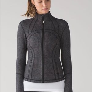 Heathered herringbone define jacket